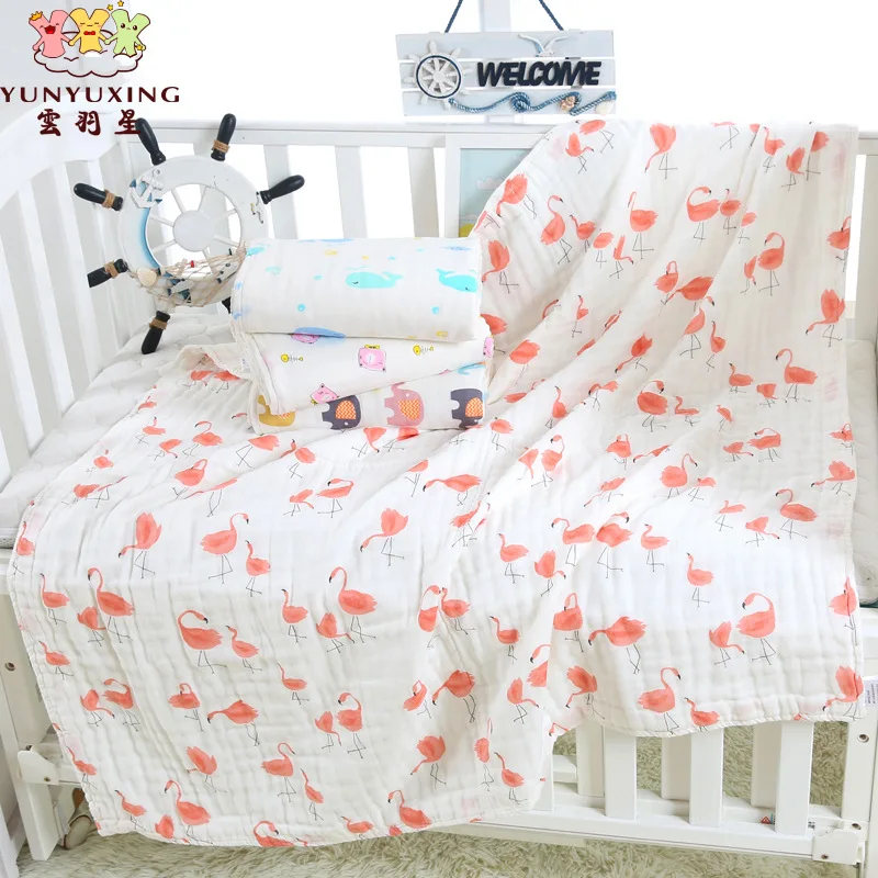 

Six-layer High Density Pure Cotton Printed Children's Quilt Infants Children Kindergarten Gauze Bath Towel Infant Gauze Towel