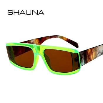 

SHAUNA Ins Popular Contrast Color Small Rectangle Sunglasses Fashion Half Frame Tinted Shades UV400