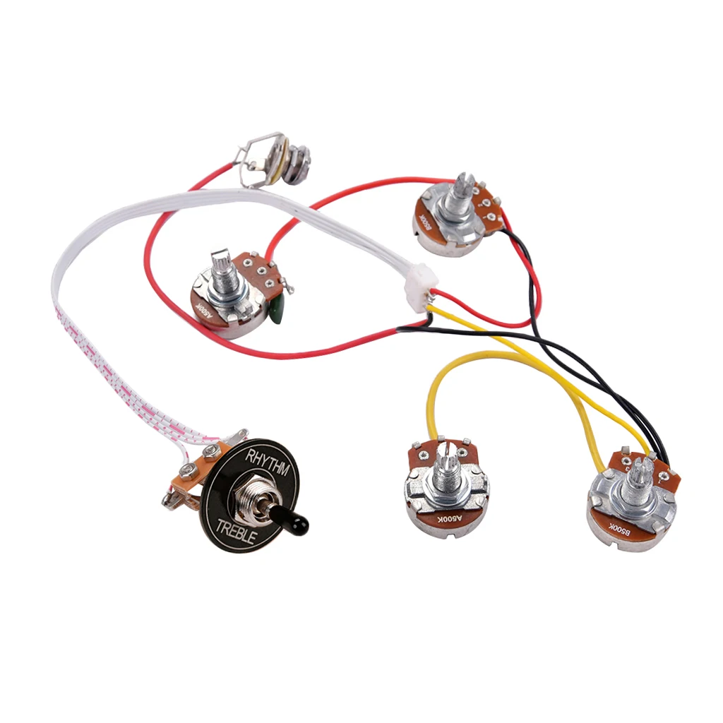 3 Way 2T 2V A500K горшки Джек бас жгут проводов аксессуары для электрогитары