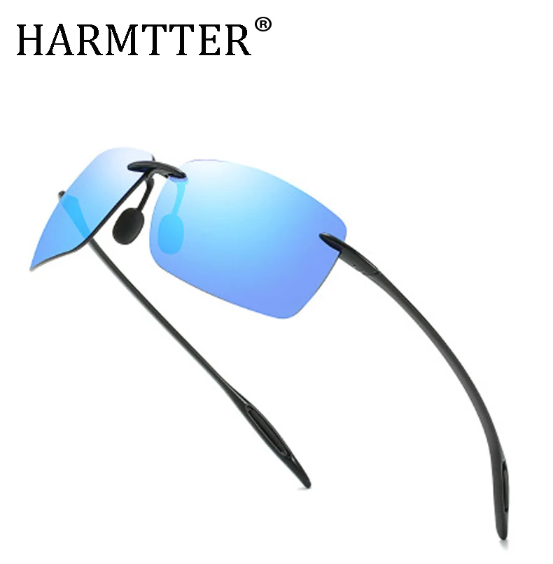 

2019 Fashion Men Sunglasses TR90 Polarized Lens Brand Designer Driving high quality Rimless Sun Glasses Oculos De Sol UV400