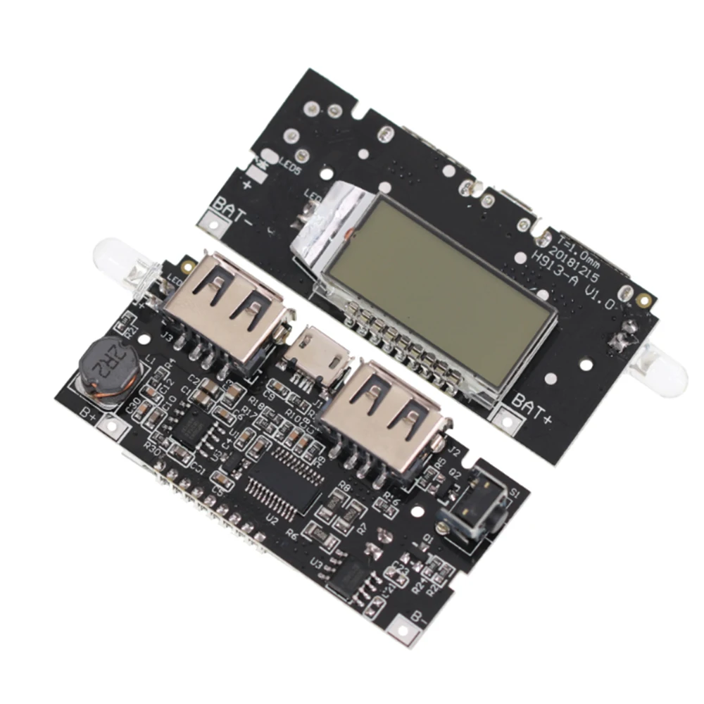 Двойной USB 5V 1A 2.1A цифровой LCD мобильный Банк питания 18650 литиевая батарея зарядное