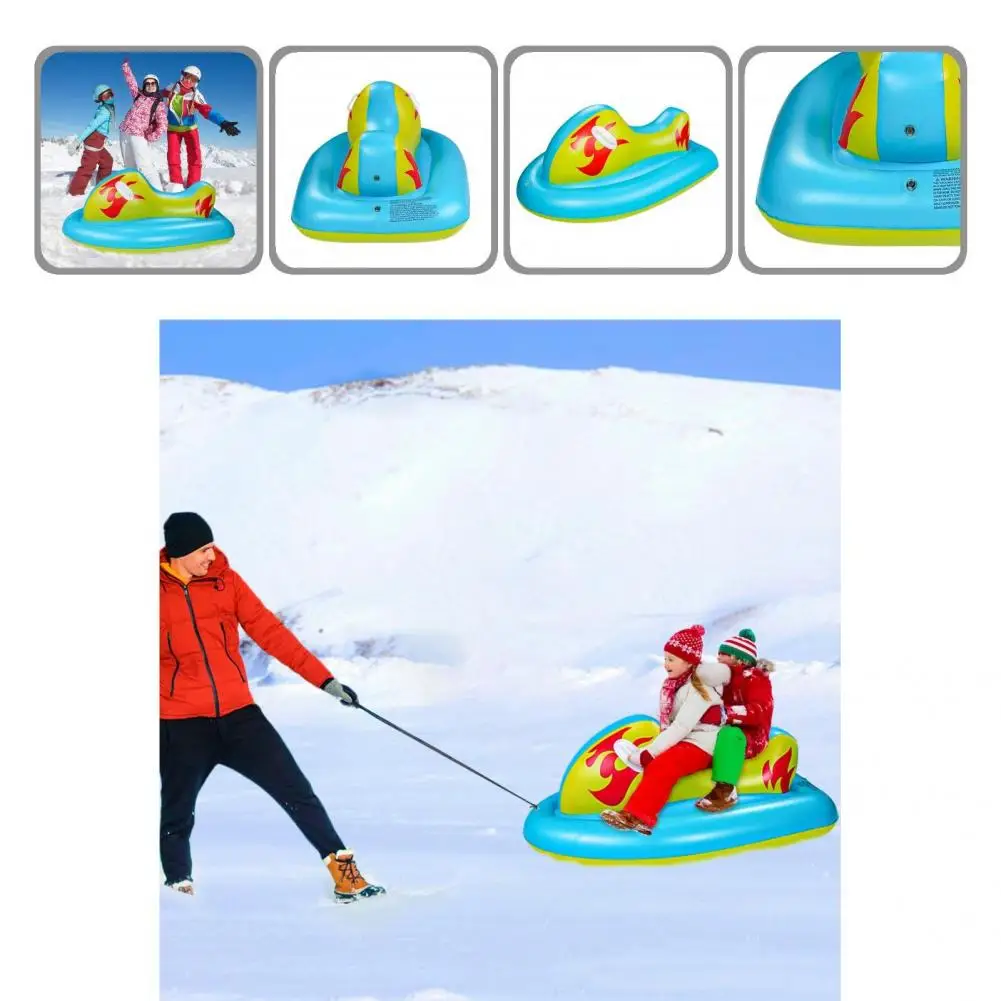 Inflatable Snow Sled Operating Handle Beautiful Winter Activities Sledding Tube Convenient Snow Sled Cold-resistant for Adults