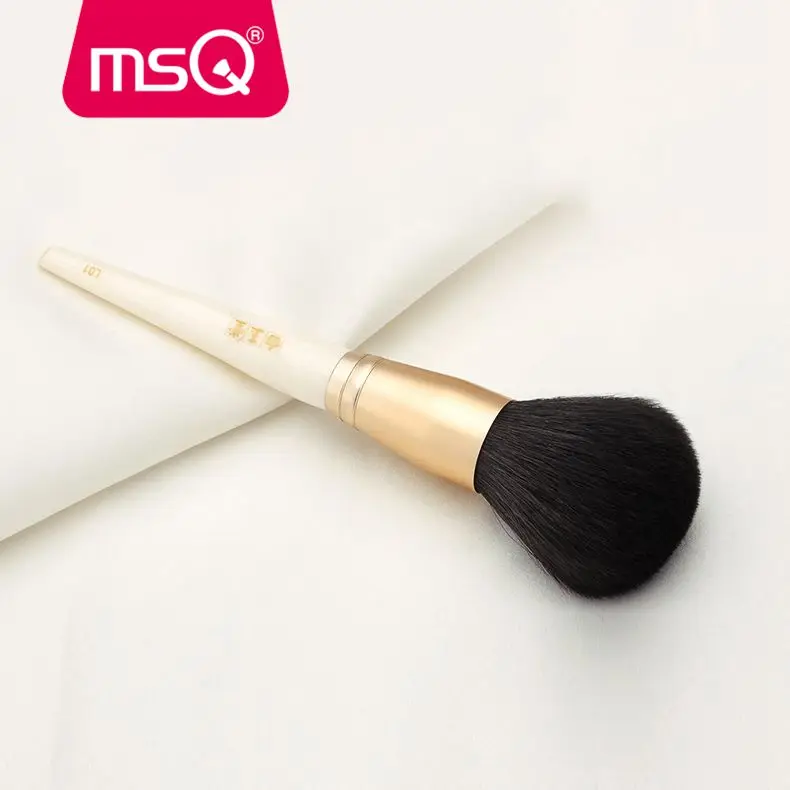 MSQ, 1 шт. кисть для пудры, Кисть для макияжа, одна Мягкая натуральная козья шерсть, кисти для макияжа, инструмент для макияжа, деревянная ручка, 18,5 см