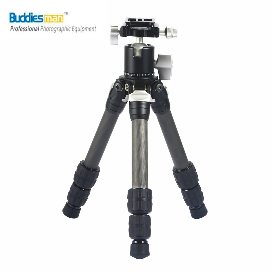 Buddiesman CT 0+KB XB 0 Carbon Fiber Tripod Adjustable Table Desktop Mini Foldable Portable