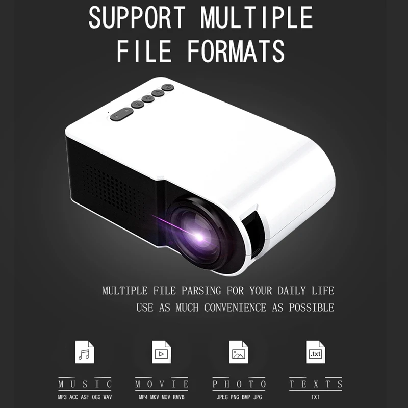 

7000 Lumens 1080P Mini LED 3D Projector Home Cinema Theater Video Multimedia USB White UK Plug