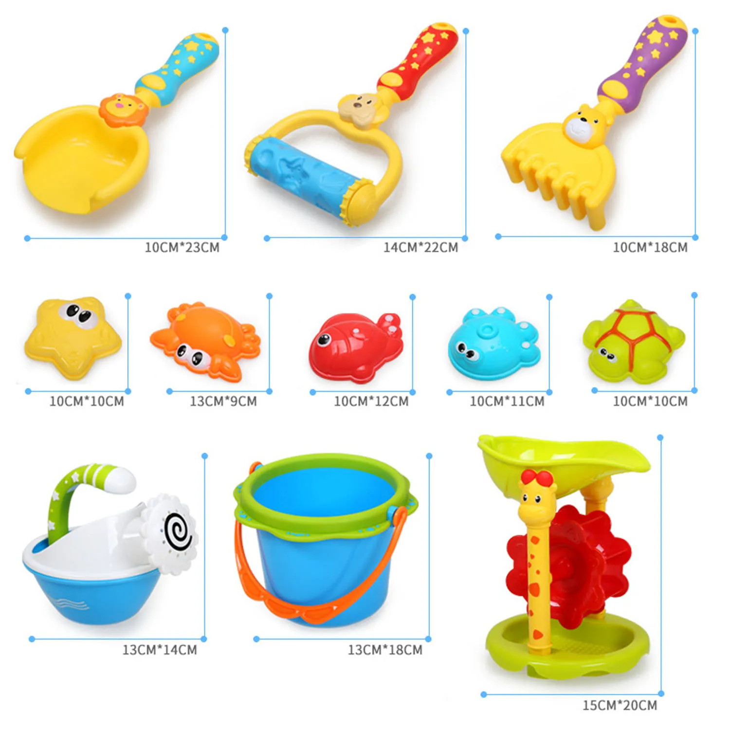 11 шт. забавные детские пляжные песочные игрушки набор лопаты грабли часы детский