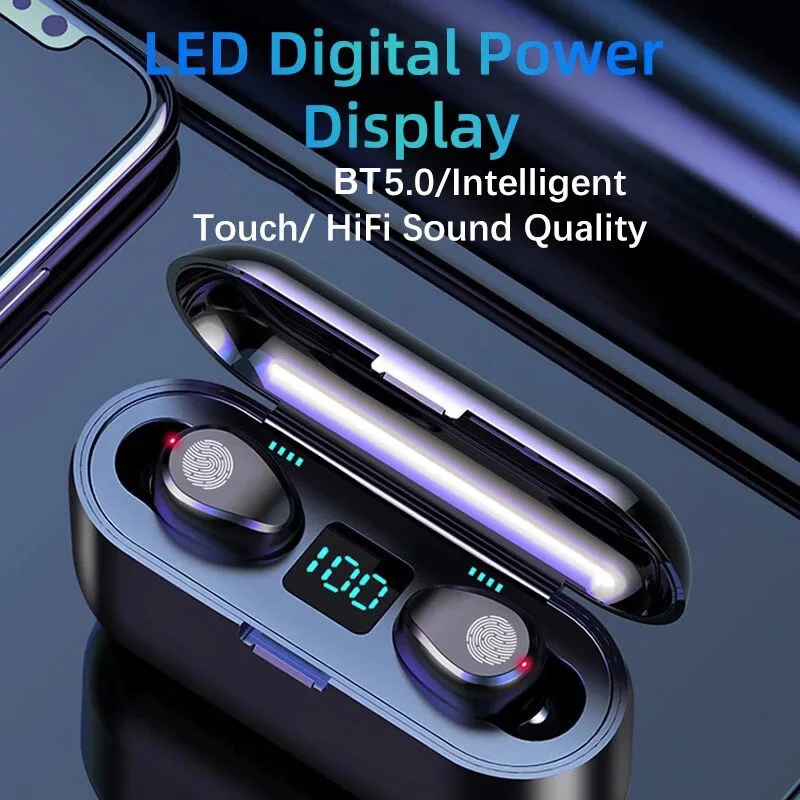 Bluetooth 5.0 Earphone TWS 2000mah Power Bank Gaming Sport Ear Buds Smart Touch Waterproof Earphones HIFI Earbuds