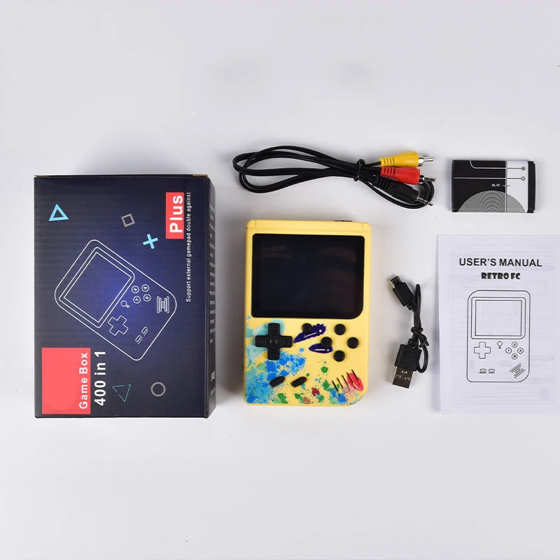Colorful Retro Portable Mini Handheld Video Game Console 8-Bit 3.0 Inch Color LCD Kids Color Game Player Built-in 400 games