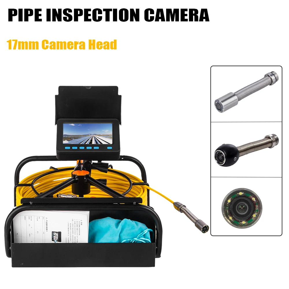 

20M 4.3inch Monitor 17mm Borescope Sewer/Pipe Detection Endoscope Drain Inspection Camera System 8500mah Battery