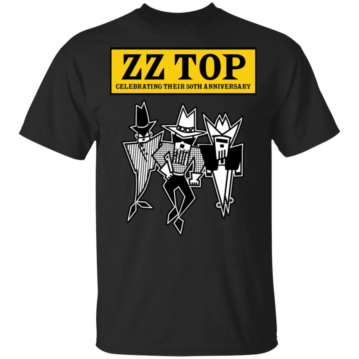 Zz Top Top'S 50-летие новый дизайн тур 2019 футболка черно-темно-синяя мужская и женская