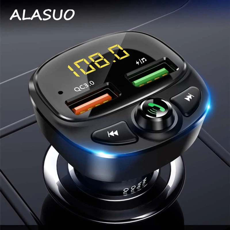 

Dual USB Charger Car QC 3.0 Bluetooth 5.0 Fm Transmitter MP3 Player TF Card Fast Charge Adapter Handsfree Car Cigarette Lighter