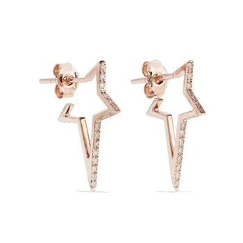 

LOZRUNVE Delicate 925 Silver Micro Pave CZ Open Starburst Hoop Earring