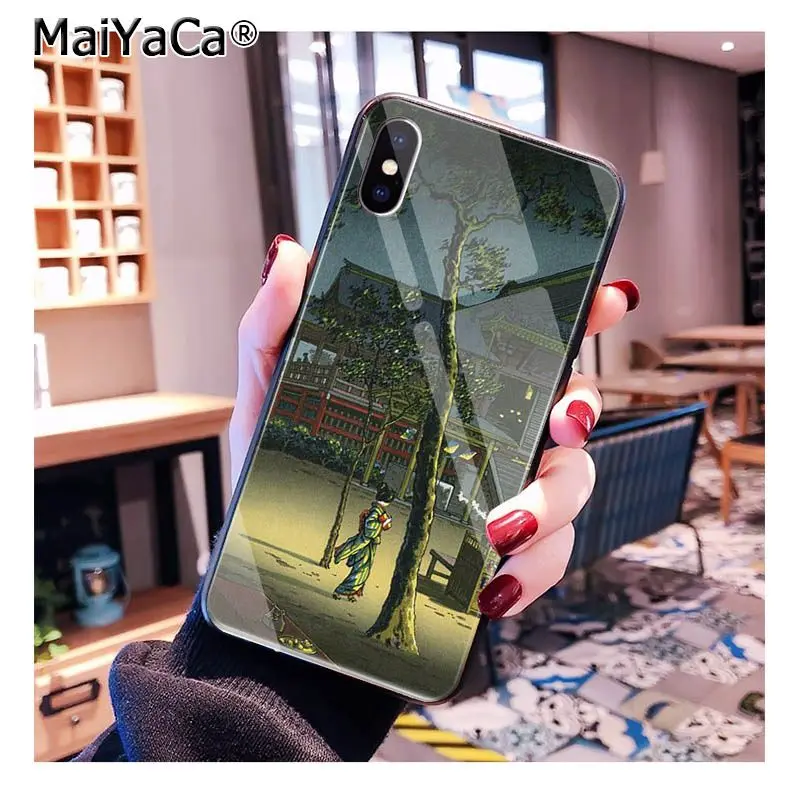 Чехол для телефона MaiYaCa kiyo-e в японском стиле из закаленного стекла для iphone 11 Pro XR XS MAX 8X7 6S 6 Plus