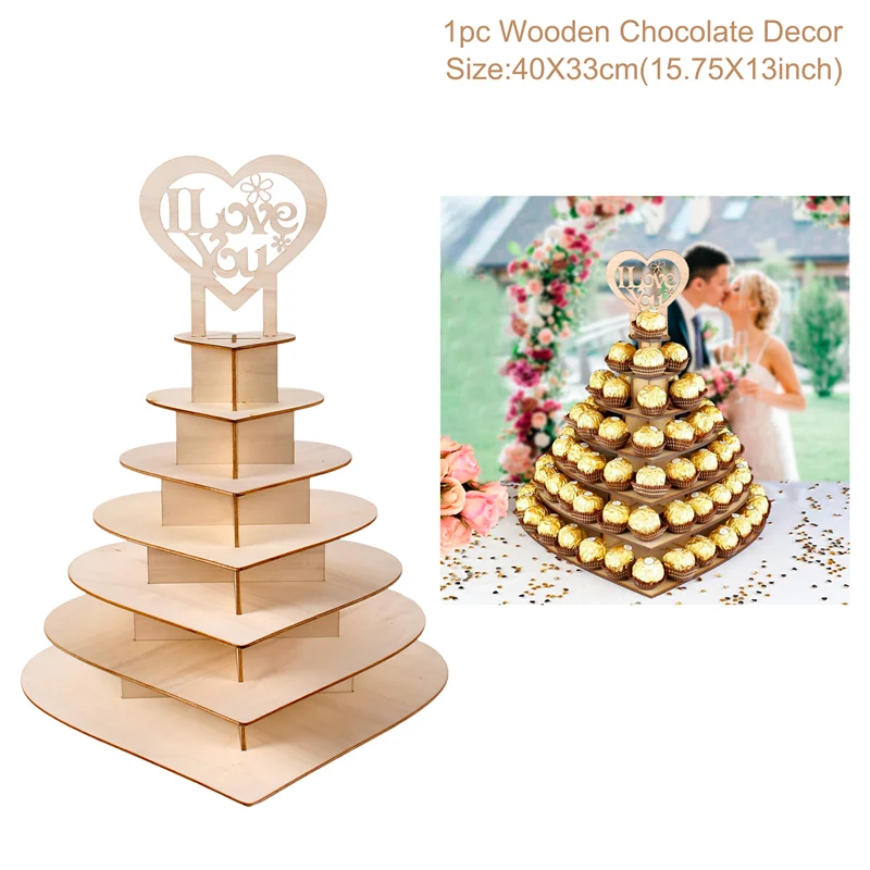 7 ярусов сердце птица форма Персонализированная Mr& Mrs Ferrero Rocher Пирамида свадьба шоколад десерт Конфеты Дисплей Стенд Свадебный декор - Цвет: love chocolate stand