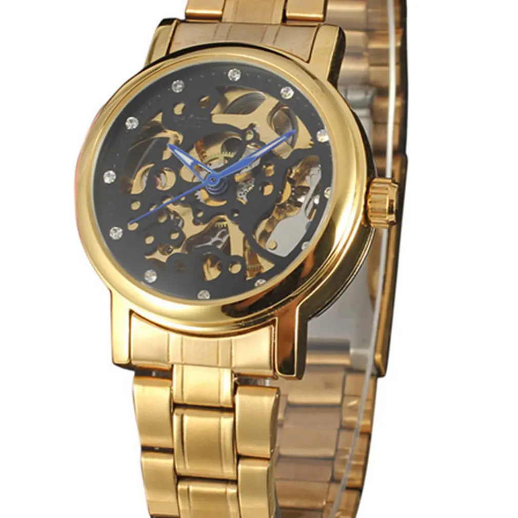 For Winner 154 Hollow-Out Automatic Mechanical Watch Business Men'S Belt Watch Top Flywheel Watch