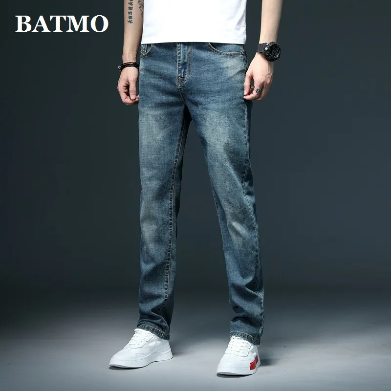 Batmo-Vaqueros elásticos clásicos para hombre, jeans rectos, informales, talla grande, 28-40, P312, 2020
