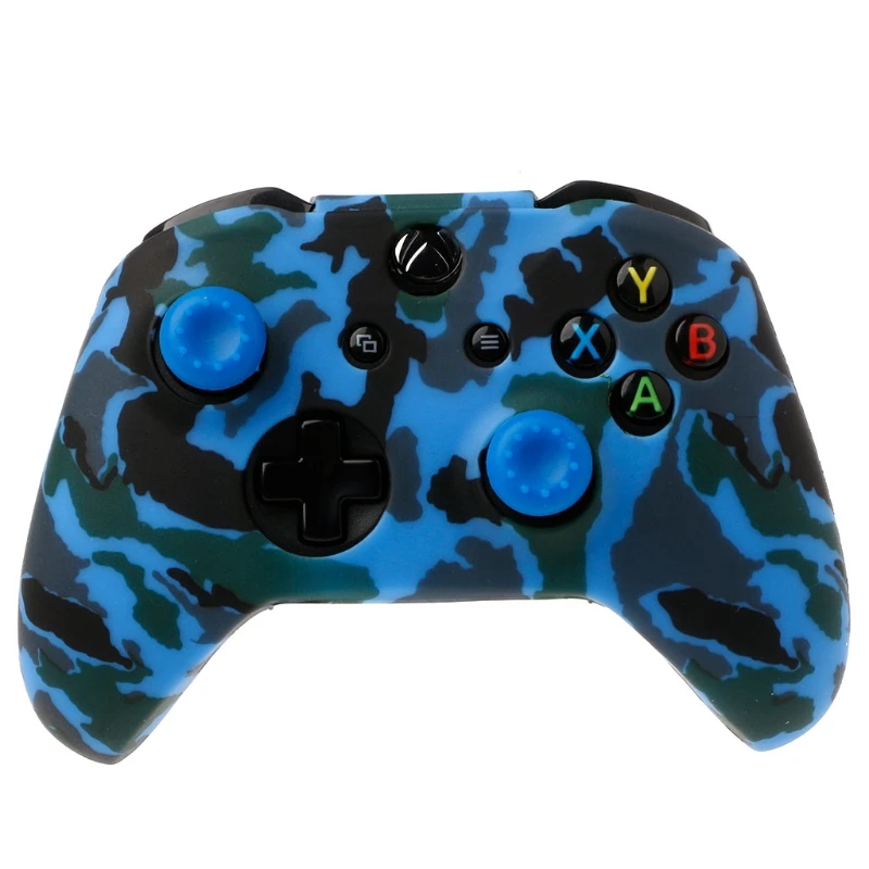 Camouflage Silicone Gamepad Cover + 2 Joystick for xbox one X S Controller