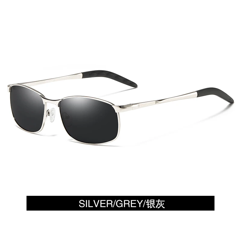 5.silver (grey) ROUPAI Солнцезащитные очки Мужские Винтажные поляриодные бредовые дизайнерские модные синие Черные солнцезащитные очки uv400 высокого качества для вождения Ретро - Цвет линз: 5.silver (grey)