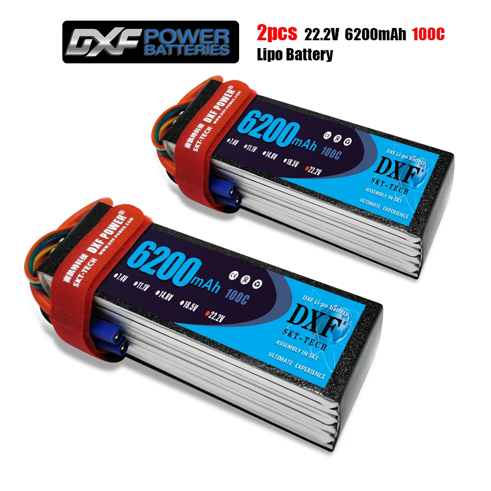 Литий-полимерный аккумулятор DXF 6S 22 2 в 6200 мАч-c XT60 T Deans XT90 EC5 для FPV дрона самолета
