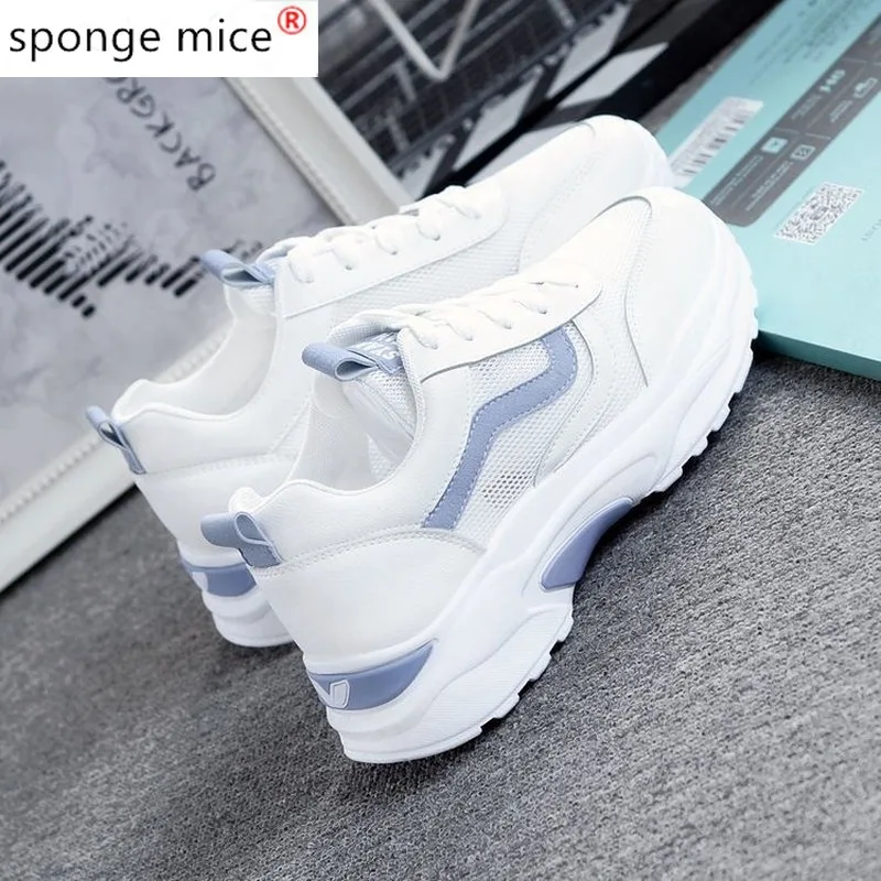 

2020 New Women Sneakers Spring Vulcanized Shoes Ladies Casual Shoes lightweigh Breathable Flat Shoes Tenis Feminino Q5254