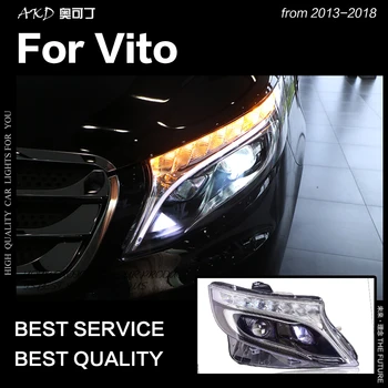 AKD estilo de coche lámpara de cabeza para Benz Vito faros 2013-2019 W447 LED faros de LED DRL lente proyector dinámica Auto Accesorios