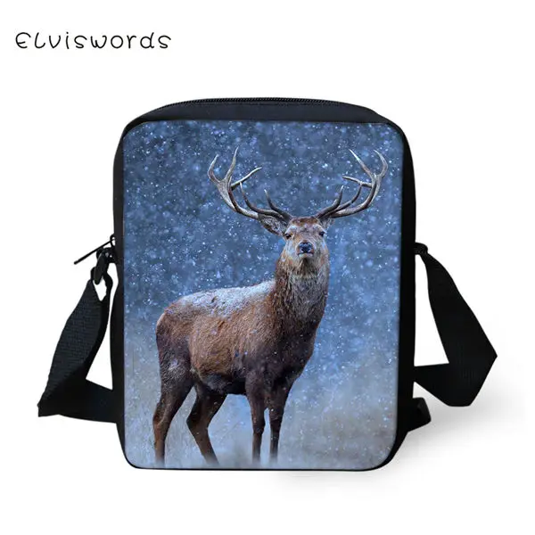 CDWX3824E ELVISWORDS/женские сумки-мессенджеры с фантазийным оленем; сумка для девочек с крестиком; модная мини-сумка с рисунком животных для девочек - Цвет: CDWX3824E