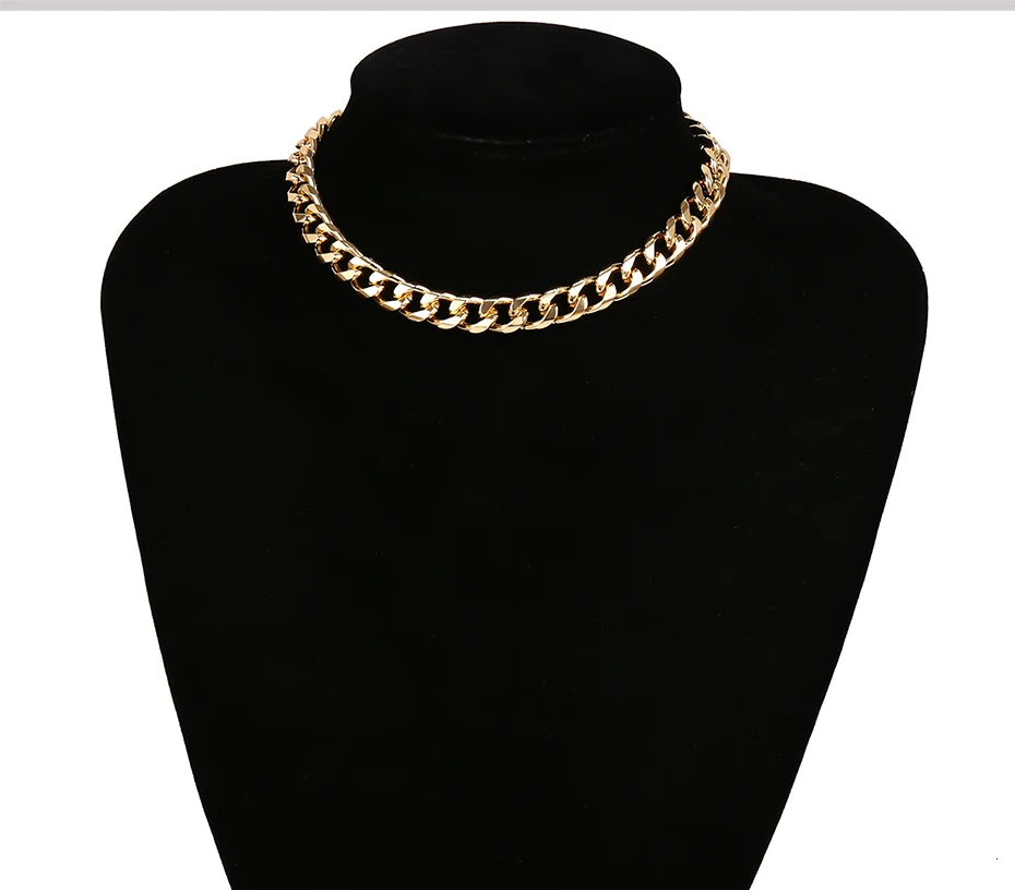 SHIXIN Fashion Link Chain Choker Necklaces For Women Gold Simple Short Necklace Female Collar Chain Decoration on Neck Jewelry