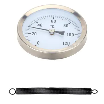 

High Precision 63mm Dial Pipe Thermometer Clip-On Temperature Gauge Dial With Spring 0-120 Celsius Degree