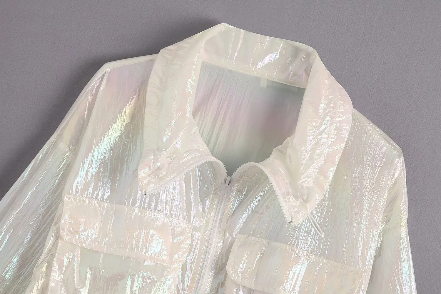

WOMEN'S Dress 2019 Spring And Autumn New Style Large Pocket Drawstring Loose-Fit Cropped Jacket Women's Y9476