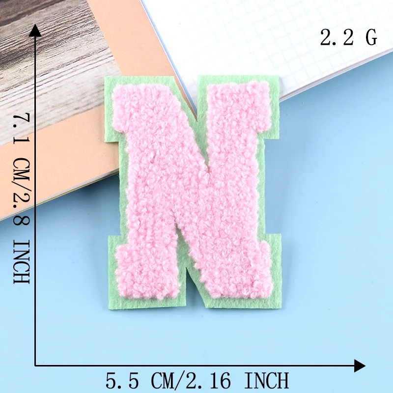 2022 New 3D Colorful A-Z 26 Letters Chenille Embroidered Patches IRON on Alphabet Letters Embroidery Applique Sewing diy