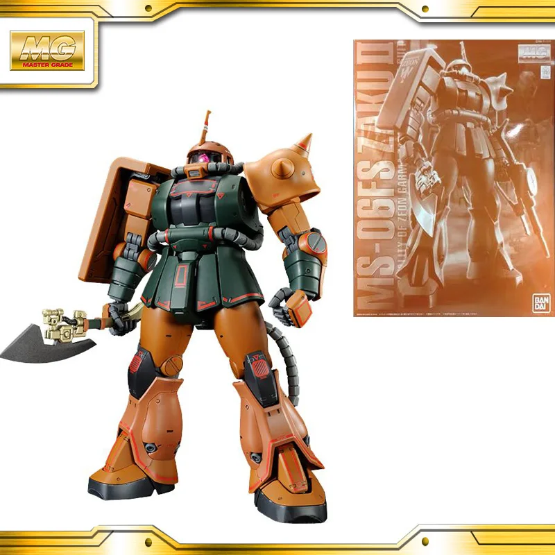BANDAI GUNDAM MG 1/100 MS-06FS ZAKU II (GARMA ZABI USE) модель Gundam детская сборка робот аниме экшн-Фигурки