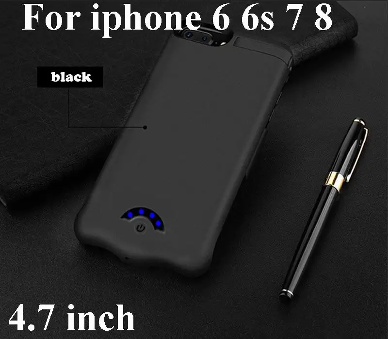 6 6S 7 8 Black 10000 мАч резервного аккумулятора зарядное устройство чехол для iPhone X 8 7 6 6 s plus батарея Чехол банк питания зарядный чехол для iPhone 6 6s 7 8 - Цвет: 6 6S 7 8 Black