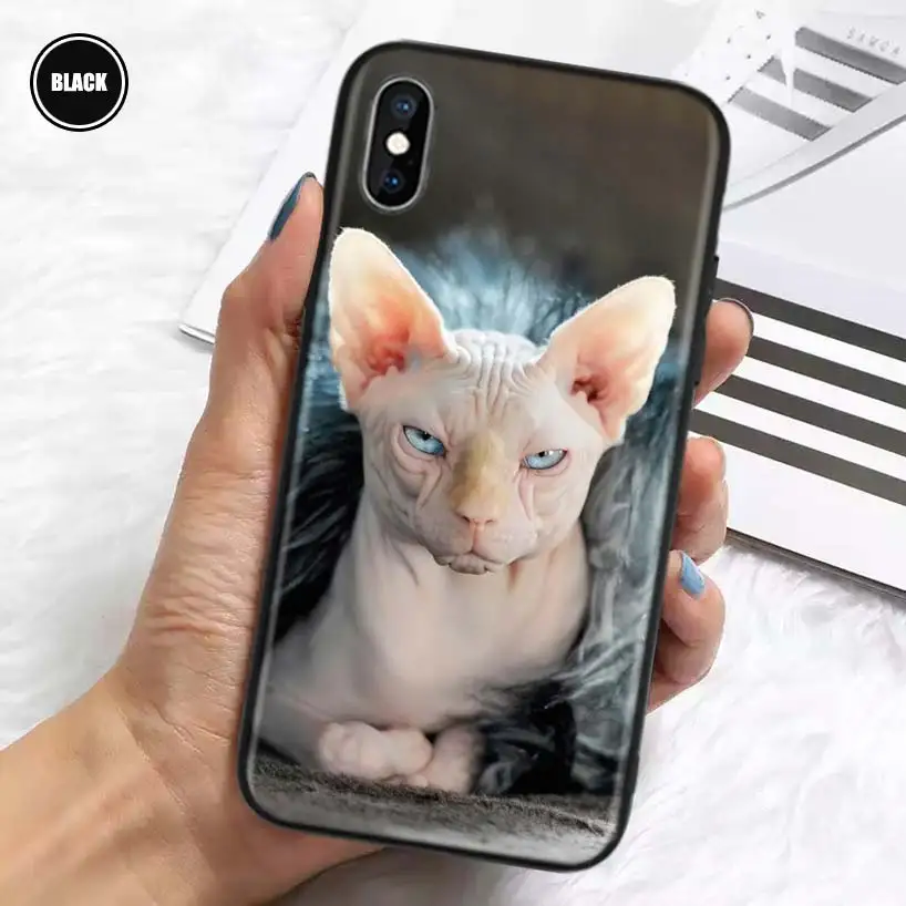 Lavaza Sphynx Sphinx Cat Silicone Case Coque For iPhone 11 Pro Max 12 Mini 13 X XS XR 7 8 6 6S Plus 5 SE Phone Shell Cover Funda