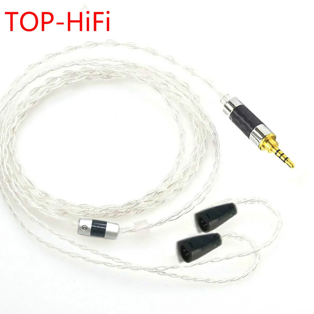 top-hifi-–-cable-de-mise-a-niveau-plaque-argent-pour-ecouteurs-ie8-ie8i-ie80-ie80s-equilibre-a-4-cœurs-25-35-44mm-fait-a-la-main