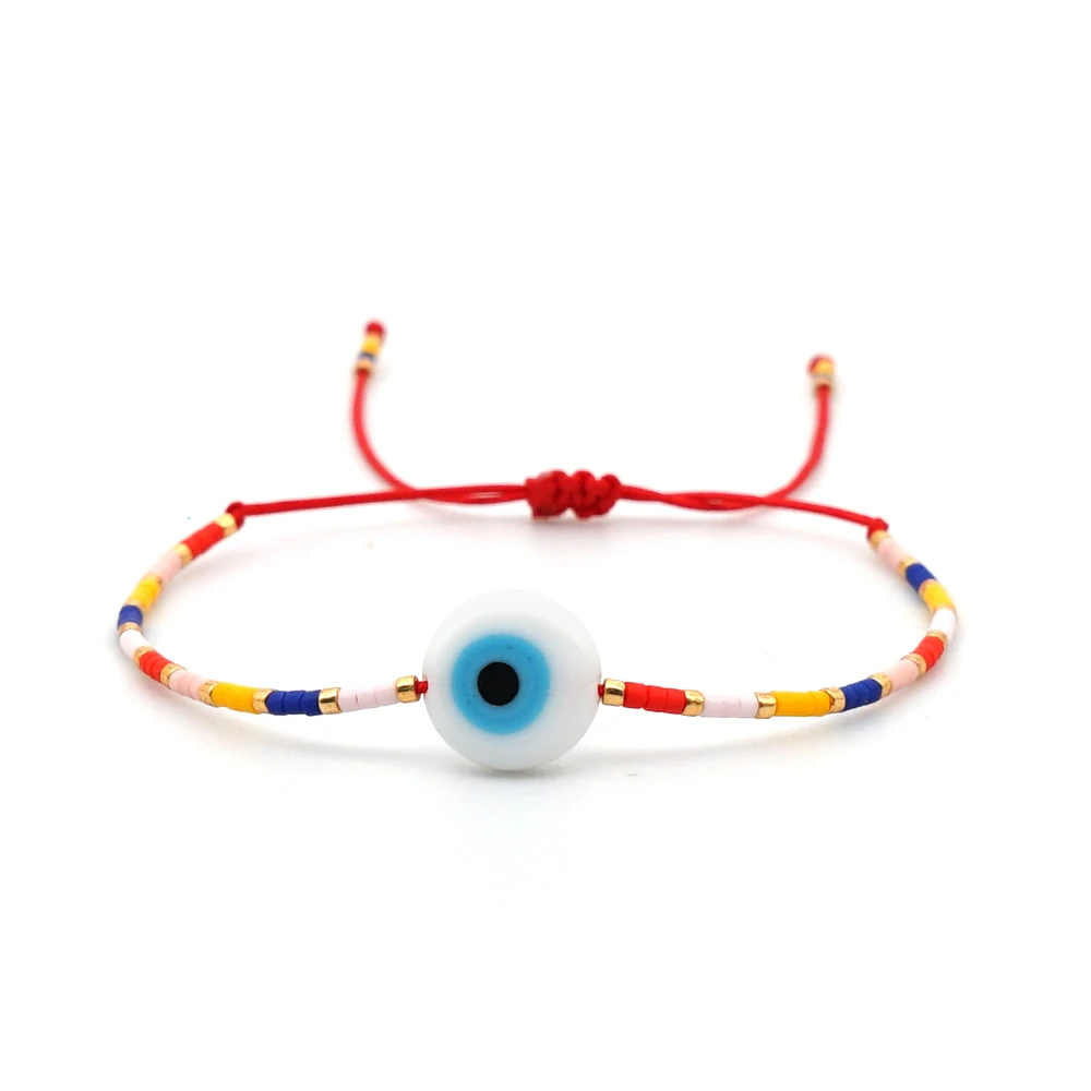 

Go2Boho Miyuki Bracelet Glass Beads Evil Eye Bracelets For Women Jewelry Bohemian Pulseras Muticolor Handmade Rope Adjustable