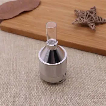 

Metal Powder Grinder Hand Mill Funnel with Snuff Glass Bottle 4.4x10.7CM