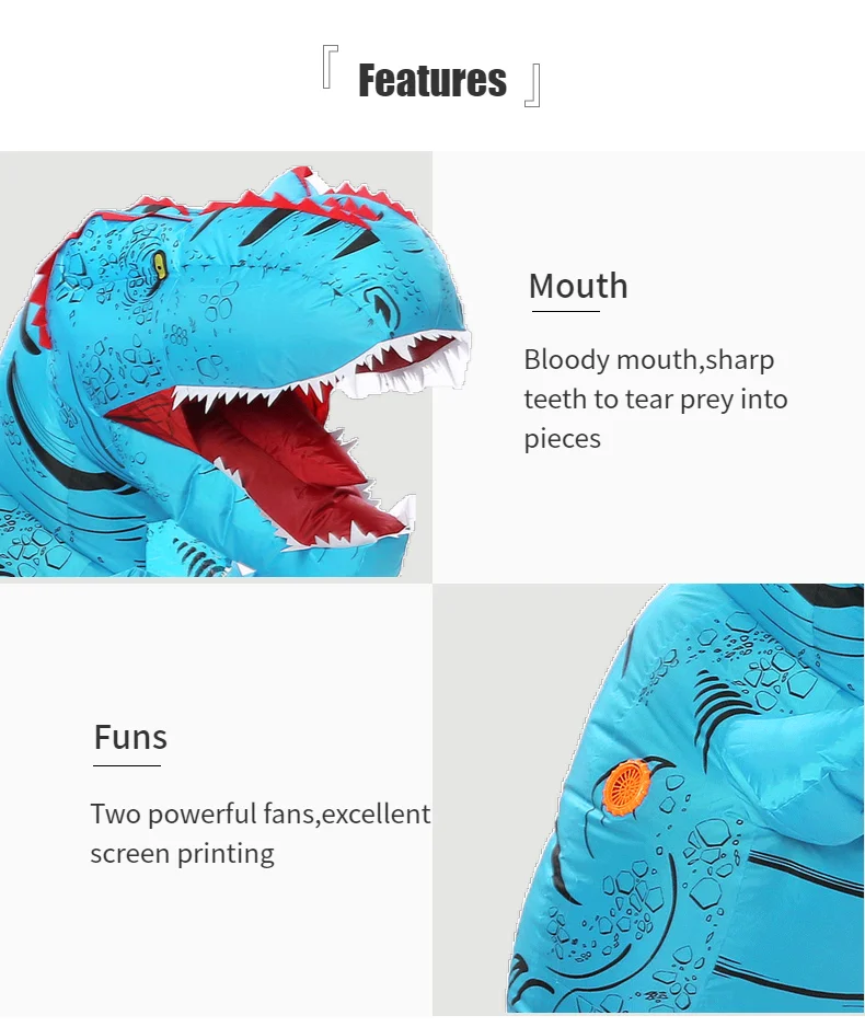 JYZCOS динозавров T REX надувной костюм для Для женщин Для мужчин Детский карнавальный костюм для Хэллоуина Косплэй костюм талисмана вечерние