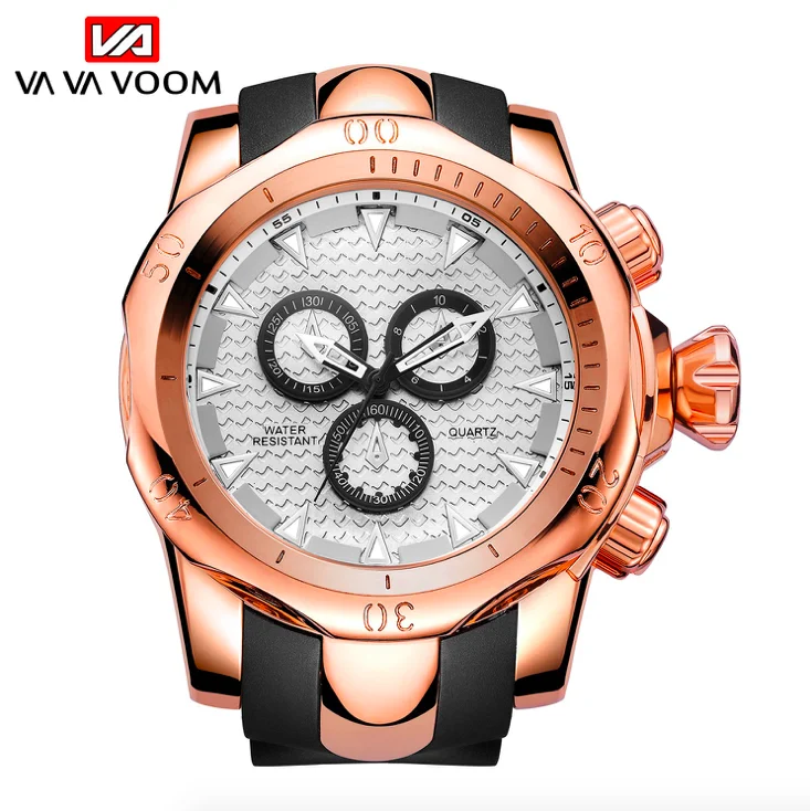 

Waterproof Creative Watch Men Fashion 51mm Personality Sport Quartz Clock Silicone Strap Dresss Watch Relogio Masculino