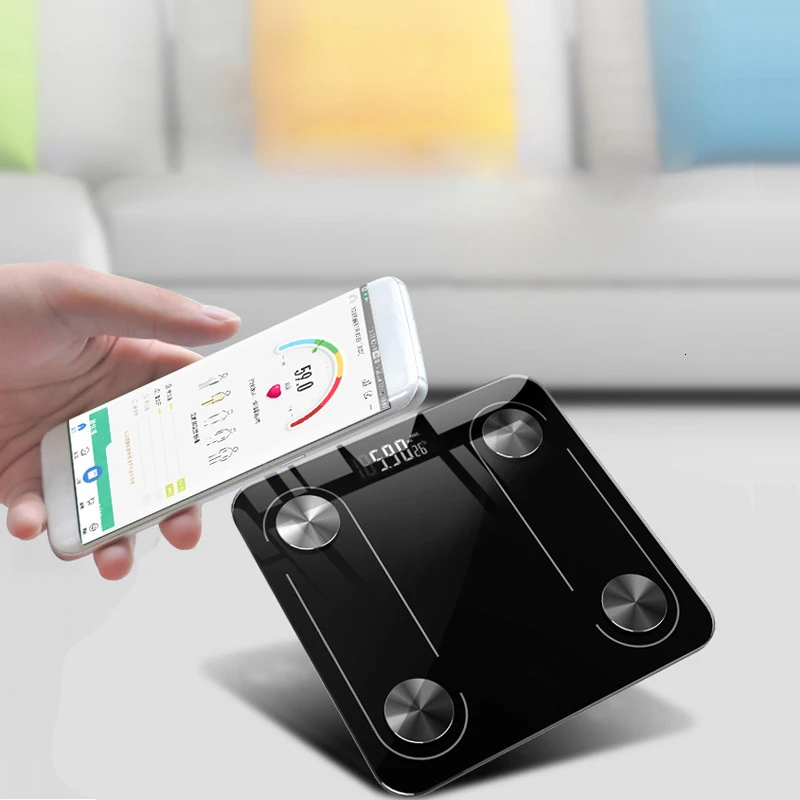 Весы для ванной, напольные, цифровые весы для жировых отложений, Bluetooth, электронные, мини смарт-анализатор ИМТ, весы с приложением