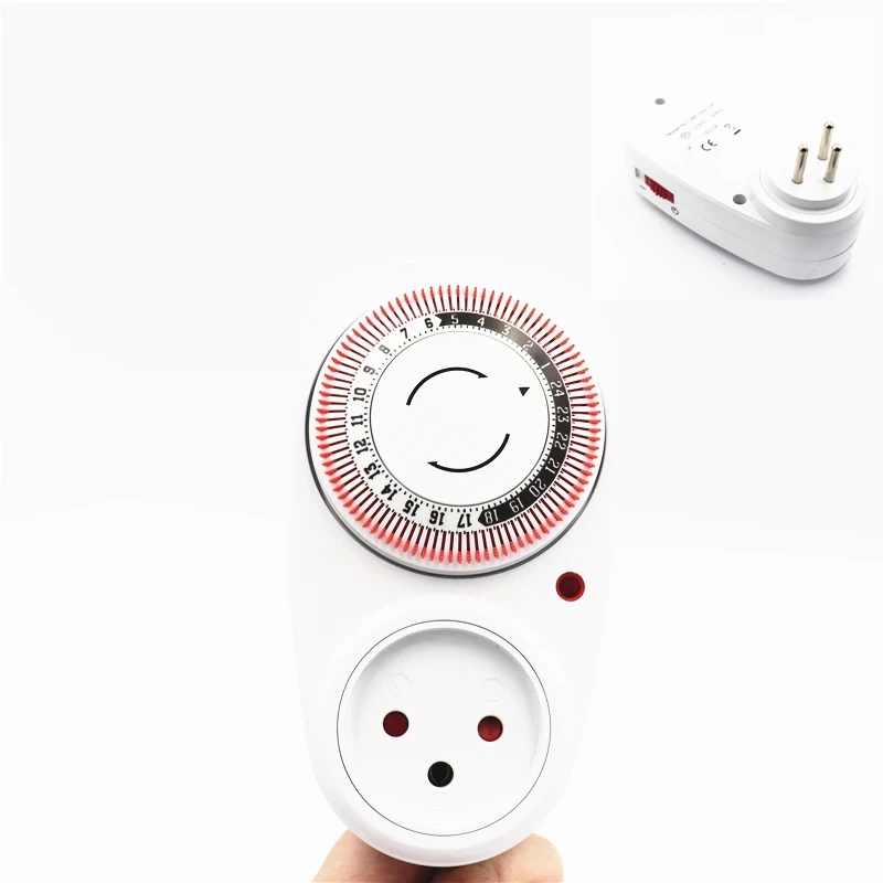 ISR Plug Temporizado 24 часа вставной таймер механический таймер ISR EU UK US FR BR штекер питания - Цвет: ISR Plug