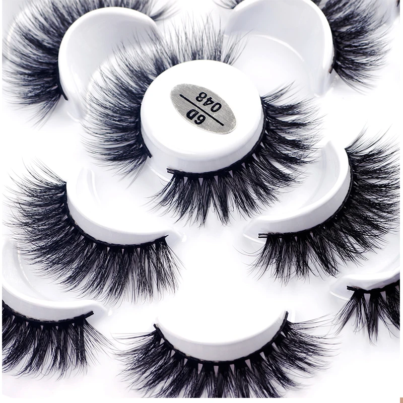 

7 Pairs 3D Mink Hair False Eyelashes Criss-cross Wispy Cross Fluffy length 16-25mm Lashes Extension Handmade Eye Makeup Tools