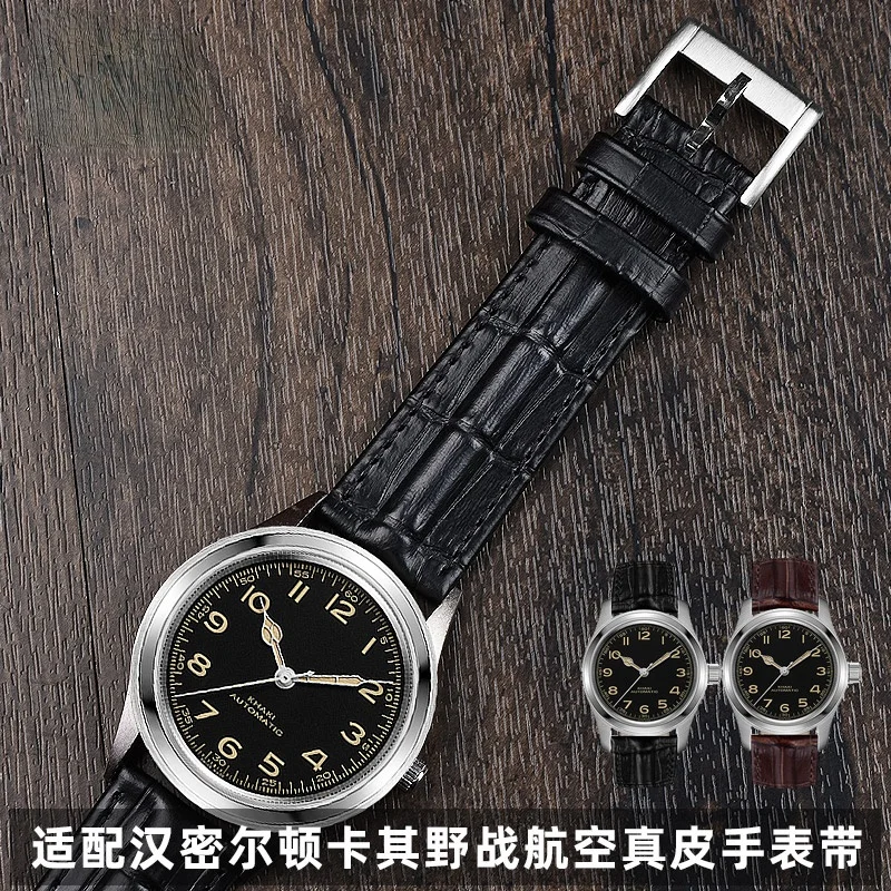 Per Cinturino In Vera Pelle Hamilton Khaki Field Series H70605731 Bracciale In Pelle Bovina 20 22Mm Uomo