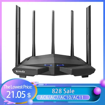 

Tenda AC11 Wireless Wifi Router Gigabit Dual-Band AC1200 Repeater with 5*6dBi High Gain Antennas Wider Coverage, Easy setup