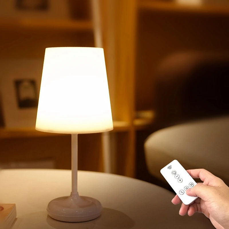 

2020 new creative wireless remote control LED desk lamp USB rechargeable adjustable bedside night light with remote control