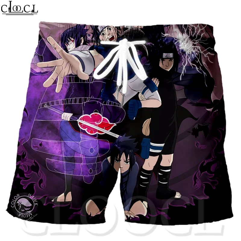 Шорты CLOOCL NARUTO HOKAGE Uchiha Sasuke мужские с узором из японского аниме свободные