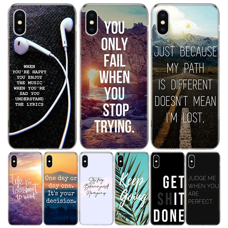 Sentence Quotes For iPhone 11 13 14 Pro Max 12 Mini Phone Case X XS XR 6 6S 8 7 Plus SE Apple 5 5S Fundas Cover Coque Capa