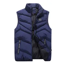 Для мужчин осень-зима жилет куртки с воротником-стойкой и Однотонная одежда жилет вязаная жилетка с карманами Топ мен пальто теплая одежда с хлопковым подкладом gilet veste hommes
