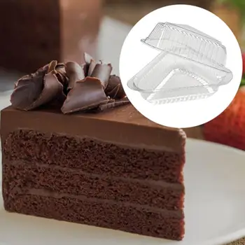 

100PCS Plastic Pie Sandwich Cake Pizza Box Snack Pastry Transparent Container