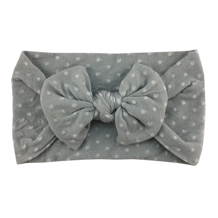 Новинка, мягкая эластичная резинка для волос в горошек, чалма, закрывающая уши, 12 цветов на выбор, аксессуары для волос для девочек, реквизит для детской фотосессии - Цвет: 2