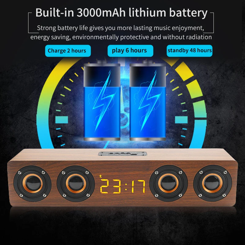 Wooden Home Theater Portable Bluetooth Speaker
